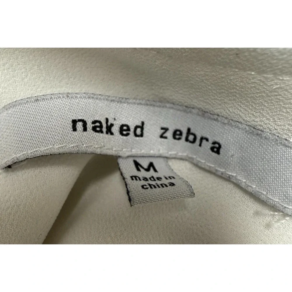 Naked Zebra‎ Caged Camisole Tank Top Womens Medium Ivory Going Out Cami